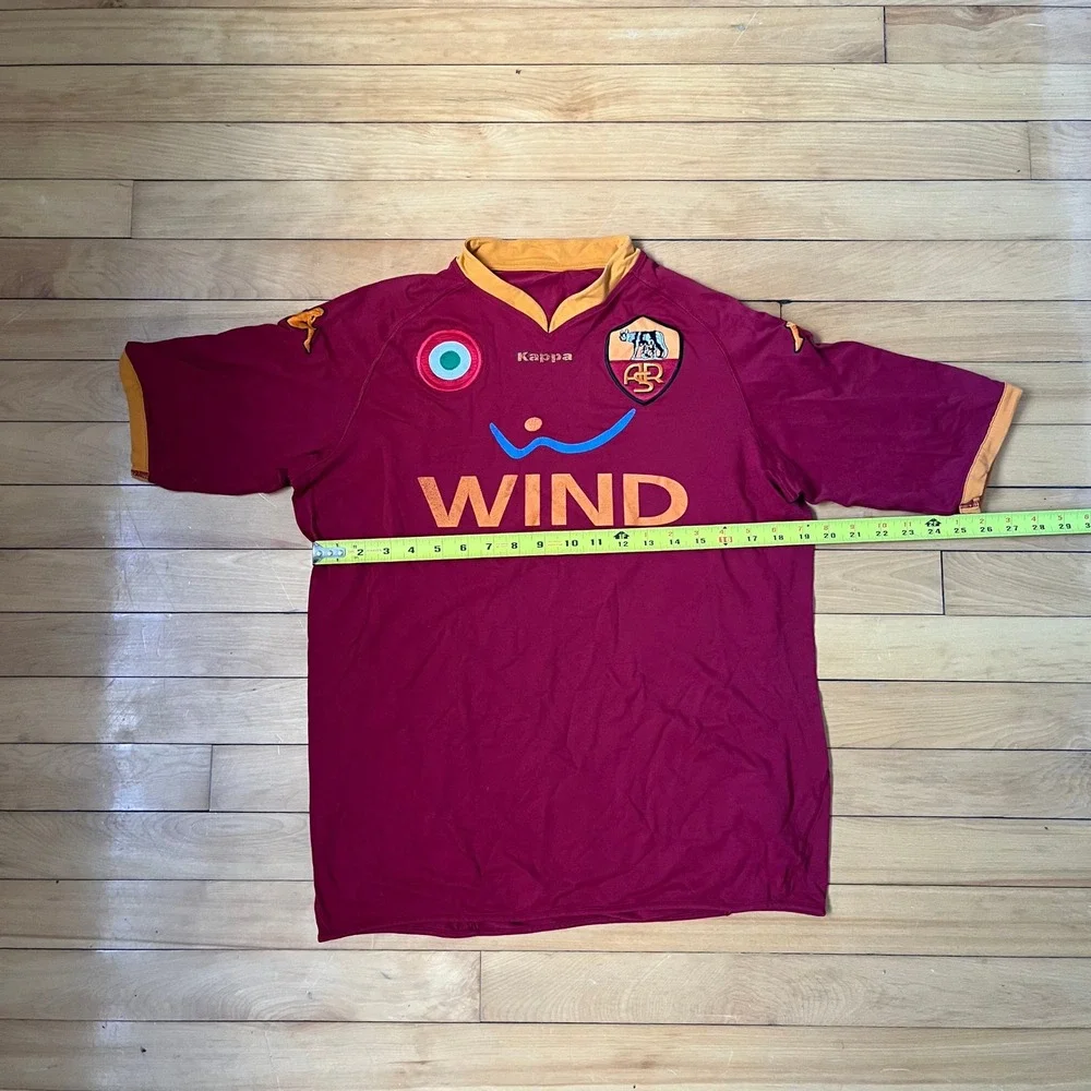 Kappa AS Roma Home Jersey Maroon Orange Wind Sponsor Soccer Shirt Mens XL - Picture 4 of 4